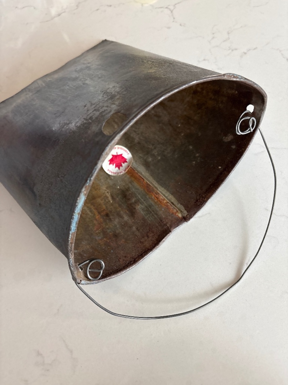 Vintage Folded Metal Envelope pouch hanging